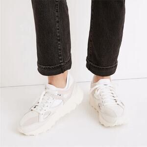 Brandblack 2125 Los Angeles Vibram Aura White Neutral Suede Sneakers Womens 9